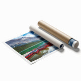 Extra large rolled print depicting vibrant floral art in British Columbia scenery, ideal for classy bathroom wall art.