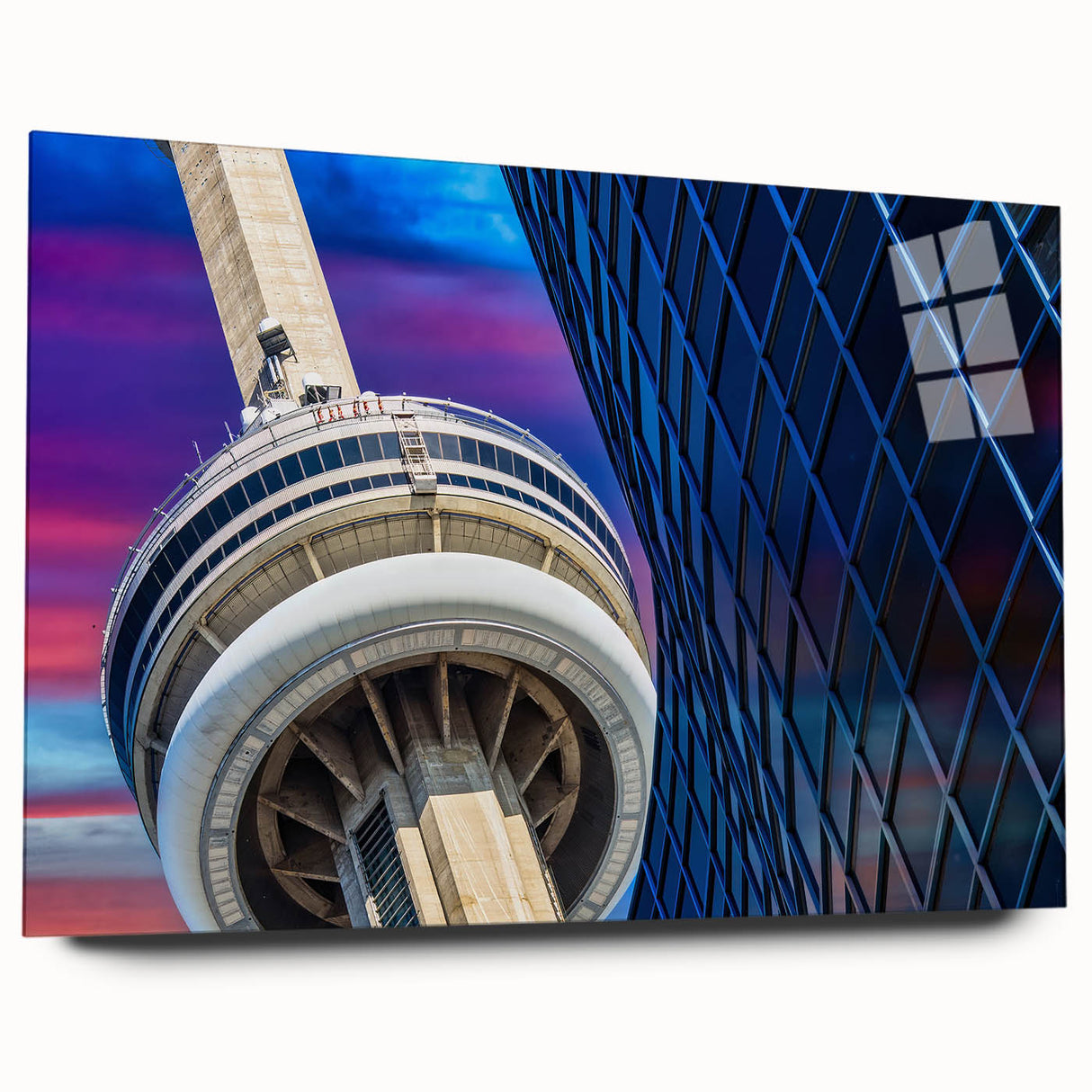 Large abstract depiction of Ontario scenery in muted earth tones on acrylic glass, suited for bedroom or dining room art.