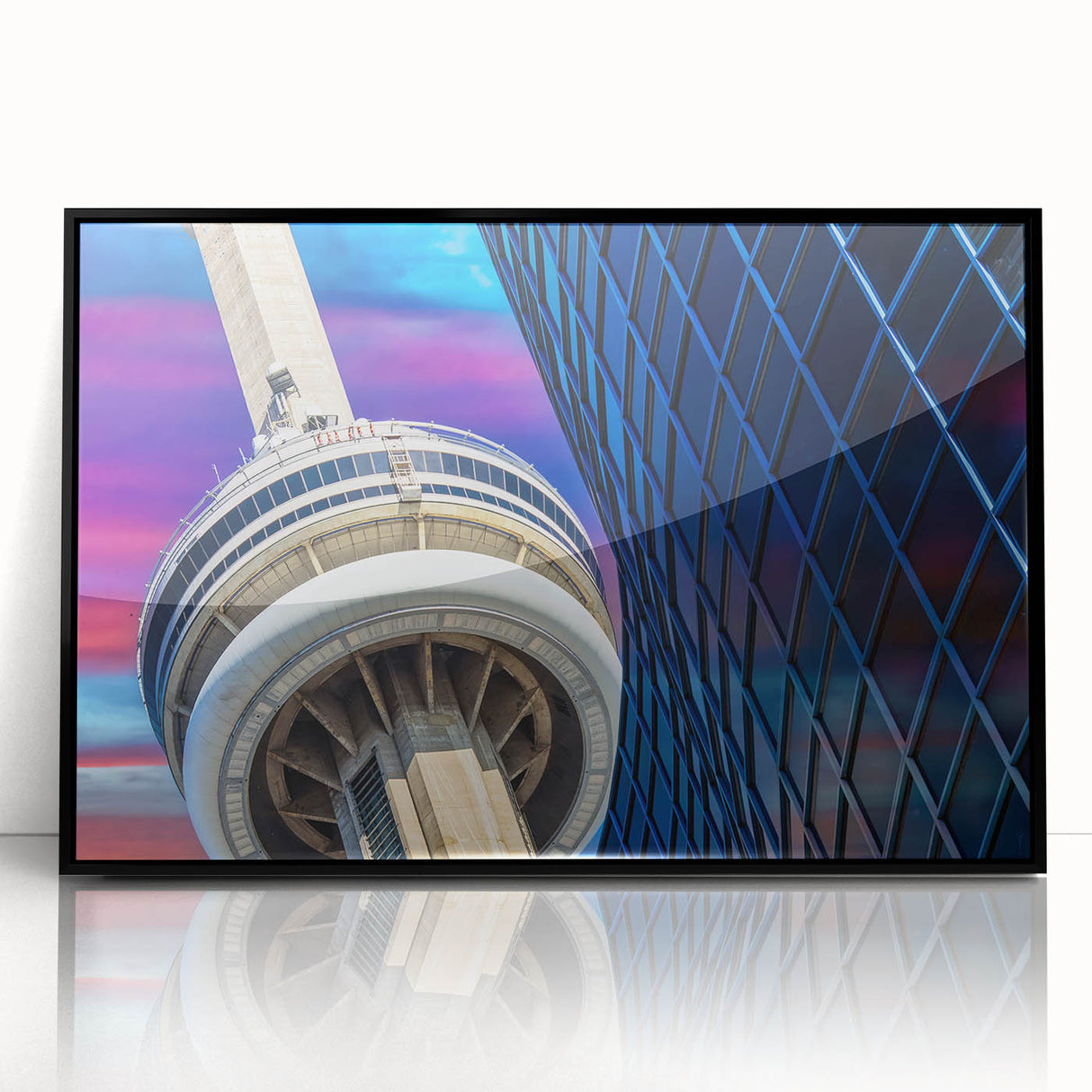 Large abstract wall art depicting a serene Ontario landscape in muted earth tones on a framed acrylic.