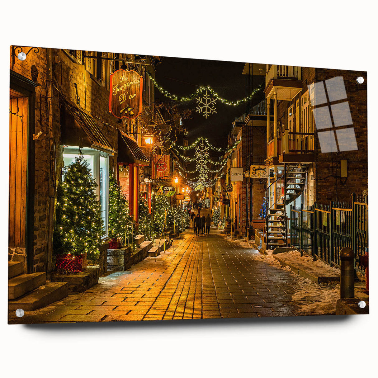 Acrylic print of a serene Quebec landscape in muted earth tones, ideal for dining room decor.