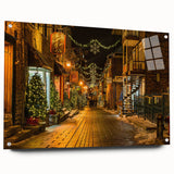 Acrylic print of a serene Quebec landscape in muted earth tones, ideal for dining room decor.