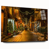 Large abstract wall art depicting a serene Quebec landscape in muted blue and green tones, acrylic print.