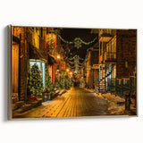 Landscape painting of Quebec scenery on a framed canvas, featuring muted earth tones, ideal for bedroom wall art.