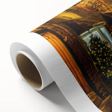 Art Deco style poster of Quebec scenery in soft pastel tones on rolled canvas, ideal for nursery wall art.