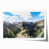 Extra large rolled print of Yukon scenery with vibrant green and blue tones, ideal for dining room wall art.