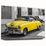 Acrylic print of a Caribbean Cuba scenery in vibrant blue and green tones, suitable as bedroom or dining room art.