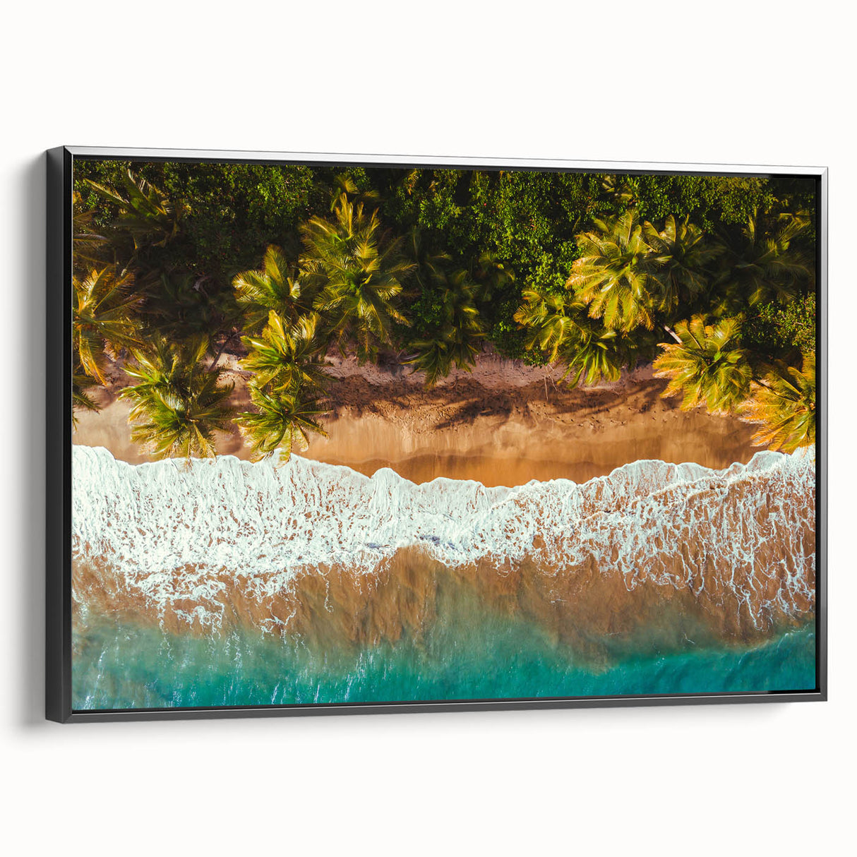 Black and white framed canvas showing a vintage Puerto Rican landscape, ideal for bedroom wall decor.