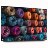 Large abstract wall art featuring a vibrant Central American scenery on acrylic glass.