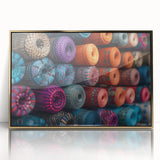 Framed acrylic print of a Central American landscape in gold hues, ideal for modern art wall decor.