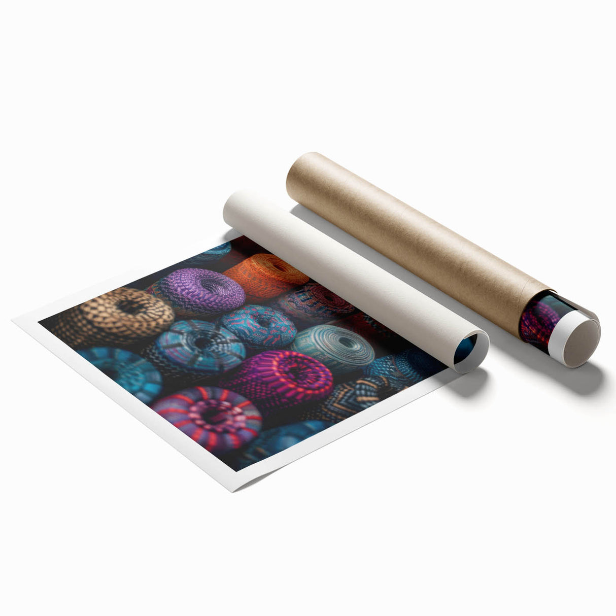 Extra large rolled print of a floral scene in vibrant colors, ideal for classy bathroom wall art.