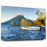 Acrylic print of a large abstract depiction of Central America with vibrant, multicolored hues.
