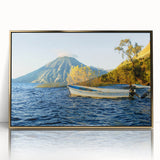 Large art print of a Central American scenery in Nicaragua, featuring muted earth tones on a framed acrylic.