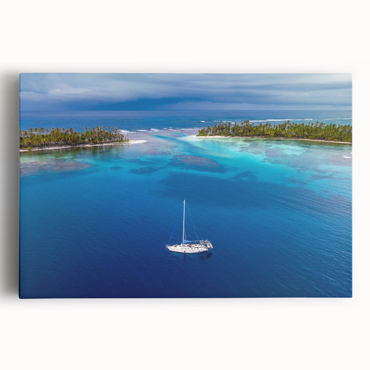 Black and white photograph of the Panama skyline on stretched canvas, suitable for kitchen wall art.