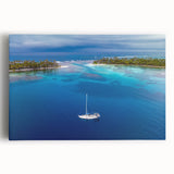 Black and white photograph of the Panama skyline on stretched canvas, suitable for kitchen wall art.