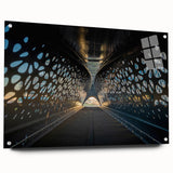 Acrylic print of a European scenery with muted earth tones, ideal for dining room decor.