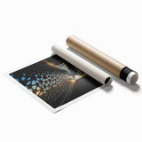 Extra large rolled print of a scenic Belgian landscape with vibrant floral elements, ideal for classy bathroom wall decor.