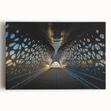 Black and white scenic photograph of a European landscape on stretched canvas, ideal for kitchen wall art.