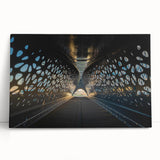 Large black and white stretched canvas of a European cityscape, ideal for kitchen wall art.