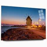 Large abstract wall art of a Bulgarian landscape in muted earth tones on acrylic glass.