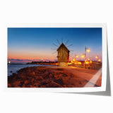 Rolled print of a Bulgarian landscape featuring floral elements in soft pastel colors, suitable for dining room decor.