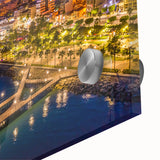 Large abstract wall art of a European Cyprus landscape in muted earth tones on acrylic glass.