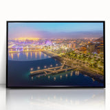 Large abstract wall art depicting a European Cyprus landscape in muted earth tones on a framed acrylic.