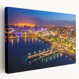 Large art print of a European Cyprus landscape on stretched canvas, featuring soft earth tones, ideal for kitchen wall art.