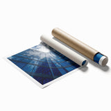 Extra large rolled print of Prague scenery with floral elements in muted colors, suitable for classy bathroom wall art.