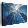 Large art print of Prague skyline in muted gray and blue tones on stretched canvas, ideal for kitchen wall art.