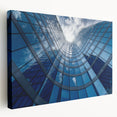 Large art print of Prague skyline in muted gray and blue tones on stretched canvas, ideal for kitchen wall art.