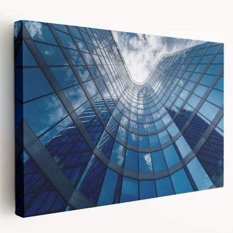 Large art print of Prague skyline in muted gray and blue tones on stretched canvas, ideal for kitchen wall art.