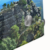 Large abstract wall art depicting a Czech Republic scenery in mid-century modernist style on acrylic glass.