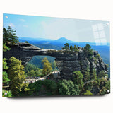 Acrylic print of a Czech Republic landscape in muted earth tones, suitable for bedroom or dining room decor.