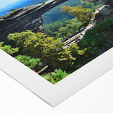 Art deco poster of a Czech Republic scenery in muted colors on rolled canvas, suitable for dining room decor.