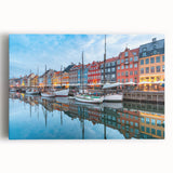 Black and white photograph on canvas of a European cityscape, ideal for kitchen wall art or bedroom ambiance.