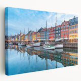 Large art print of a European Denmark scenery on stretched canvas, featuring muted earth tones, ideal for kitchen wall art.