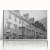 Mid-century modernist art depicting a scenic European city in Bath, England.