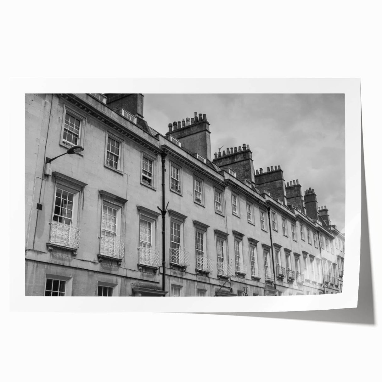 Scenic Bath, England landscape with floral elements in soft colors on a large rolled canvas.
