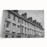 Black and white photograph of Bath, England on stretched canvas, ideal for kitchen wall art.