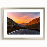Extra large abstract art print of Cumbria scenery in silver frame, featuring textured shades of gray.