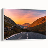 Vintage poster art of Cumbria, England, in vibrant colors on a large framed canvas, ideal for living room decor.