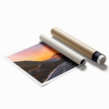 Extra large rolled print of Cumbria, England scenery with lush floral elements in muted green and brown tones.