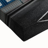 Black and white landscape art painting of London on stretched canvas, ideal for bedroom wall art.