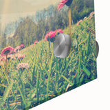 Large abstract wall art depicting a European Estonian scenery in muted earth tones on acrylic glass.