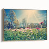 Framed canvas of a vintage-style Estonian landscape in muted earth tones, ideal for bedroom wall art.