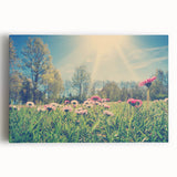 Black and white stretched canvas featuring a serene European landscape, ideal for kitchen wall art or bedroom ambiance.