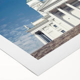 Art deco poster featuring a serene Finland landscape in cool blue tones, ideal for dining room wall art.