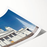 Extra large rolled print featuring line art flowers in black on white, ideal for large living room wall decor.