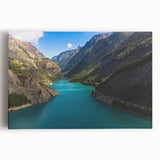 Black and white photograph of the French Alps on stretched canvas, suitable as kitchen wall art or for a bedroom.