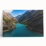 Black and white photograph of the French Alps on large stretched canvas, suitable as kitchen wall art.